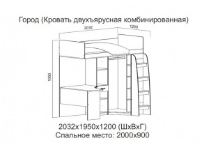 Кровать двухъярусная комбинированная в Мегионе - megion.magazin-mebel74.ru | фото