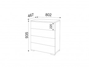 М05 (ручка брусок) Комод (4 ящика) в Мегионе - megion.magazin-mebel74.ru | фото