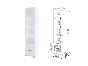 Пенал-витрина Модуль 07 Тиффани в Мегионе - megion.magazin-mebel74.ru | фото