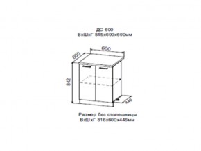 Шкаф нижний ДС600 с полкой (2 дв) в Мегионе - megion.magazin-mebel74.ru | фото
