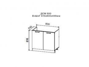 Шкаф нижний ДСМ800 под мойку в Мегионе - megion.magazin-mebel74.ru | фото