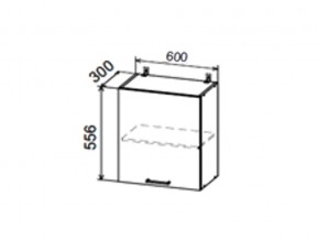 Шкаф верхний ДП600 с 1ой дверкой в Мегионе - megion.magazin-mebel74.ru | фото